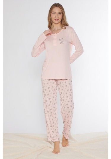 Uzun Kol Pijama Takımı Viskon Alperi 790-77 SOMON
