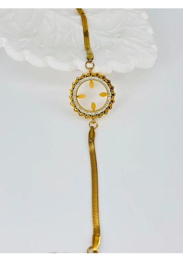 Mepa Gold Zirkon Taşlı Çelik Çelik Bileklikler 17+4 Cm - Kbl0362 Najmaddin Altın