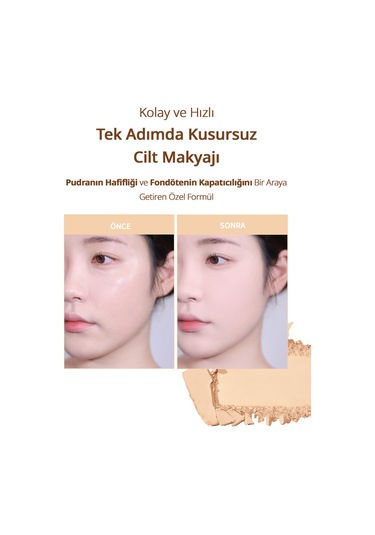 Hafif Yapılı, Pürüzsüz Mat Bitişli Pudra Fondöten Clıo Kill Cover Powder Foundation 21n Linen 21