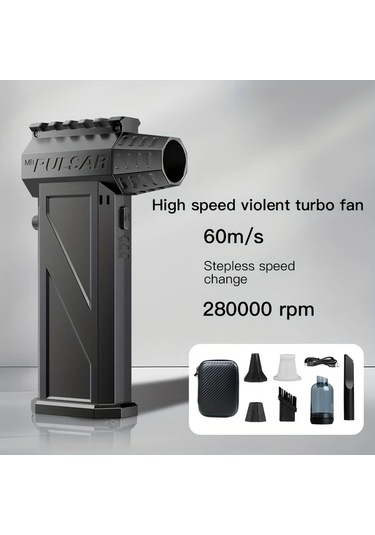 Fochsia Black1 Vakum Temizleyici Seti Güçlü Kompresörlü Toz Üfleme Elektrikli Duster Klavye Temizleme Kit Oto Kurutma Fanı