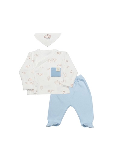 Bistyle Curly Lamb 3'lü Zıbın Takımı 13107 Bej Ekru Çok Renkli