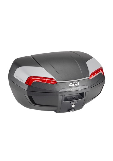 Givi E46n2 Riviera Motosiklet Arka Çanta Kırmızı Reflektörlü Siyah