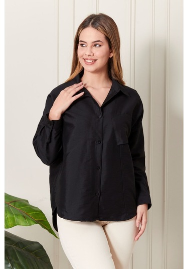 Epaavm - Siyah Kadın Gömlek - She5501 Siyah