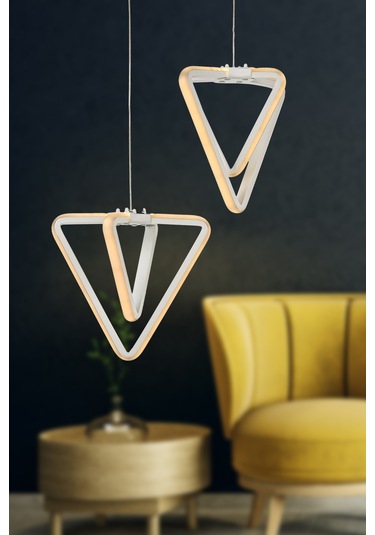 Begüsa Barış 3 Renk Ledli 2 Li Avize Beyaz