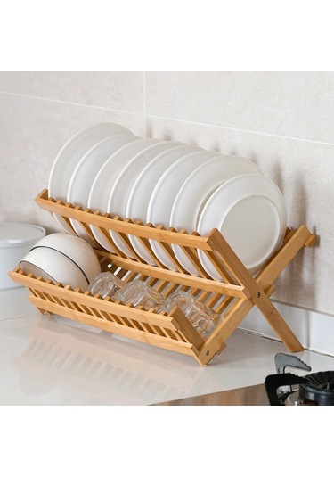 8/ İzgaralar Katlanır Bambu Bulaşıklık Kurutma Rafı Tutucu Diğer