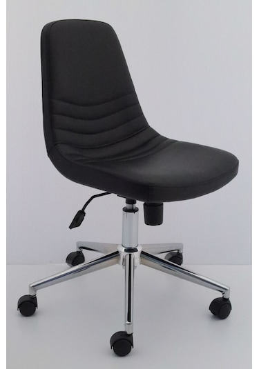 Siyah Deri Rahat Ofis Çalışma Sandalyesi