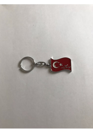 Bd Tekstil Türk Bayrağı Tasarım Kırmızı Renkli Anahtarlık