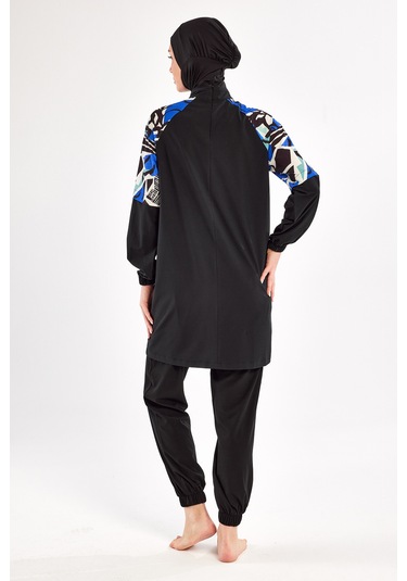 Spor Likra Tam Kapalı Tesettür Mayo 1225 Siyah11 Siyah11
