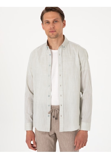 Pierre Cardin Erkek Çağla Gömlek Desenli 50307025-vr016 Çağla Yeşil