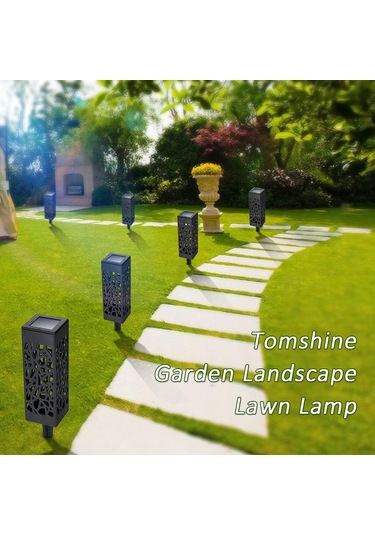 Tomshine Dc2v Güneş Enerjili Enerji Led'leri Çim Lambası İçi Boş Desen Tasarımı Aydınlatma Sensörü Dekoratif