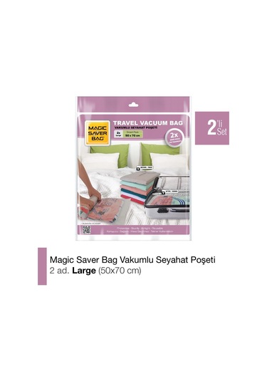 Magic Saver Bag 2'Li Seyahat Poşeti Roll-Up Large