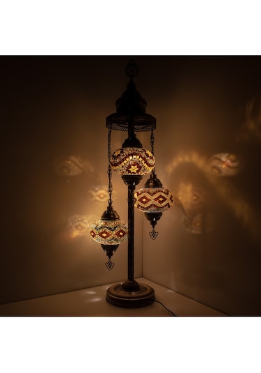 Osmanlı Mozaik Lamba Hediyelik Otantik 3'lü Lambader