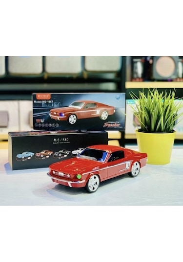 Wster Ws-1967bt Ford Mustang Gt 1967 Model Araba 10 W Fm Radyo Bluetooth Hoparlör Kırmızı