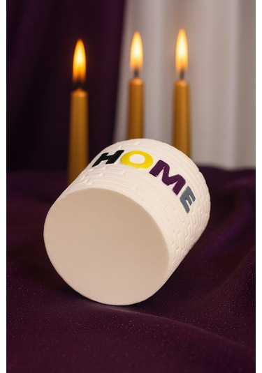 Dekoratif Kokulu Mum Home Beyaz