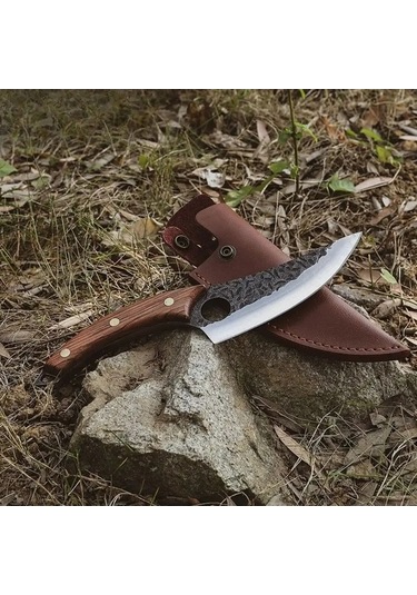 Novahub Hk-1005 6.ınc Karbon Çelik Kavisli Sap Kesim Bıçağı Kahve Kahve