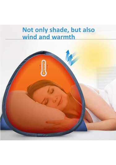 Dolıty Plaj Çadırı Bahçe Güneş Gölgelik Ekran Gölge Uv Koruyucu Gümüş Bez Mavi Çok Renkli