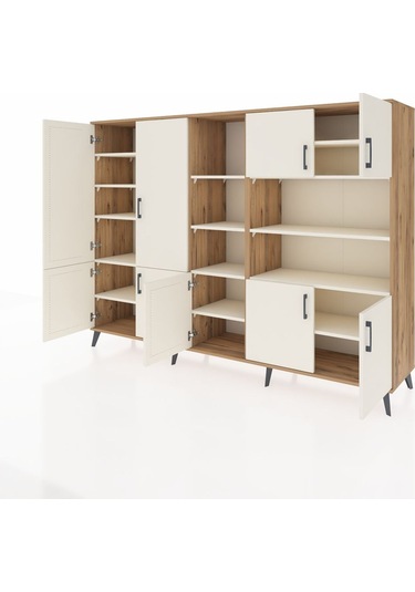 Hyperion Dolap 14 Raflı 9 Kapaklı 220x44x163 Çam-aytaşı Çam-aytaşı