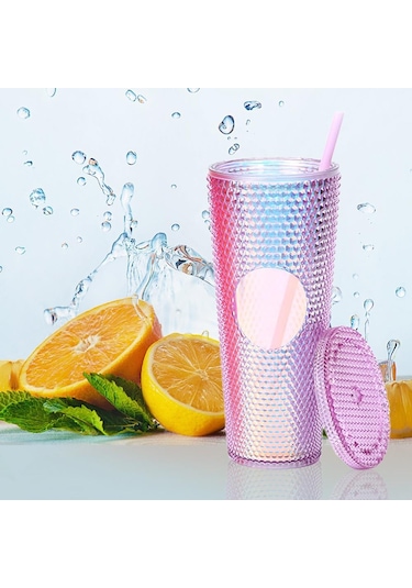 Açık Yeşil 710ml/24oz Büyük Kapasiteli Su Bardağı Tamamen Çivili Mat Tumbler Geniş A Sızdırmaz Kapaklı Yeniden Su Bardağı 55039060
