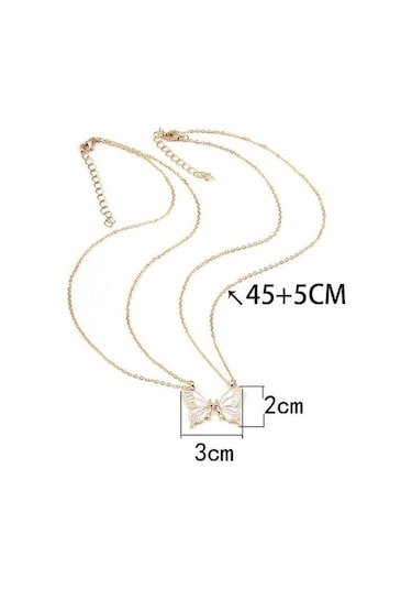 Fastbuy Gümüş Kore Kelebek Vintage Charm Kolye Kadın Düğün Takı Aksesuarları Gümüş Gümüş