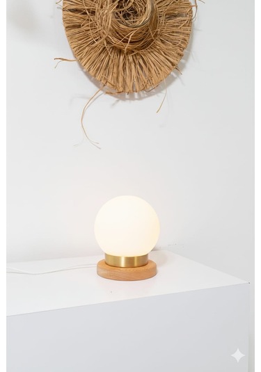 Modern Tasarım Abajur Dekoratif Lamba Abajur Masa Lambası Glop Cam Ahşap Abajur Cam Abajur Beyaz