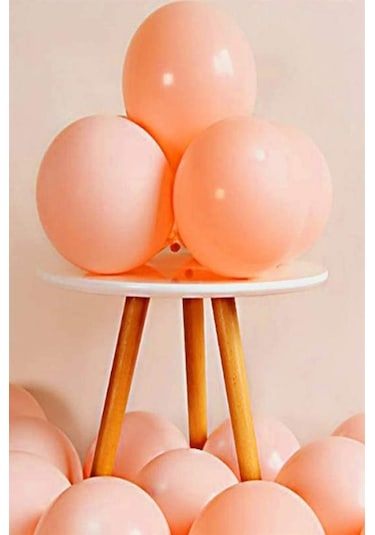 Somon Makaron Pastel 10 Adet Helyum Uyumlu Balon+somon Makaron Ba