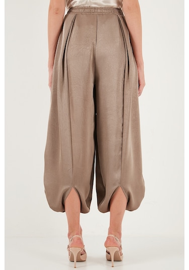 Lela Oversize Bağlamalı Balon Paça Saten Şalvar Bayan Pantolon 68351199 Vizon