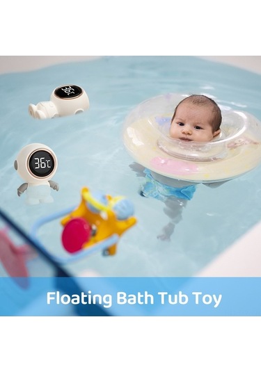 Fortunelane Bebek Banyo Termometresi Uzaylı Fig. - 0-99 C, 3 Renk Led, Ip65 Su Geçirmez, Canlı Sıcaklık İzleme, Dijital Termomet Beyaz