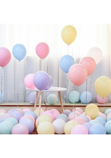 100 Lü Adet Pembe Soft Makaron Balon. Mat Pastel Balon Parti Süsü