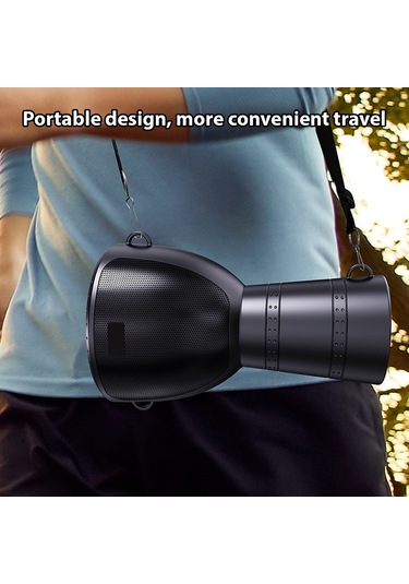 Yifomall Dv-660 Siyah Güneş Enerjili Bluetooth Hoparlör, Dış Mekan İçin Taşınabilir, El Feneri Aydınlatma Ve 10w Ses Gücü İle
