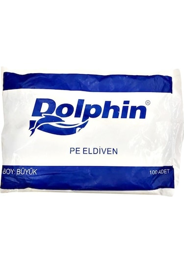 Dolphin PE İş Temizlik Tek Kullanımlık Şeffaf Eldiven / Büyük Boy / 100 Adetlik 5 Paket