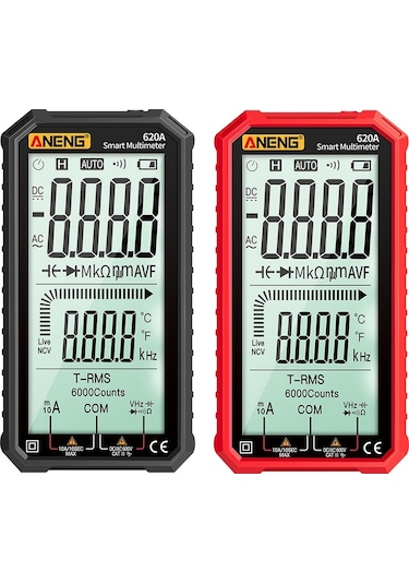 Butu Aneng 620a Tam Ekran Akıllı Dijital Multimetre Kırmızı