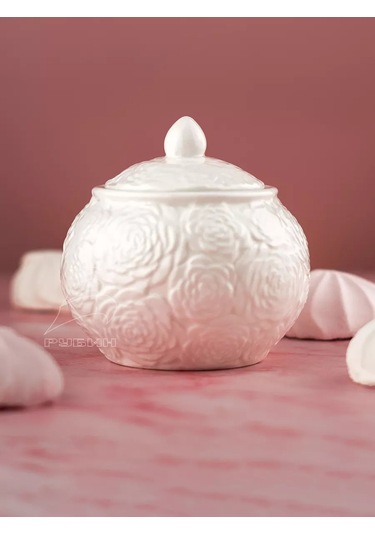 Get&joy Seramik Şekerlik Güller 300 Ml 211692842 Beyaz