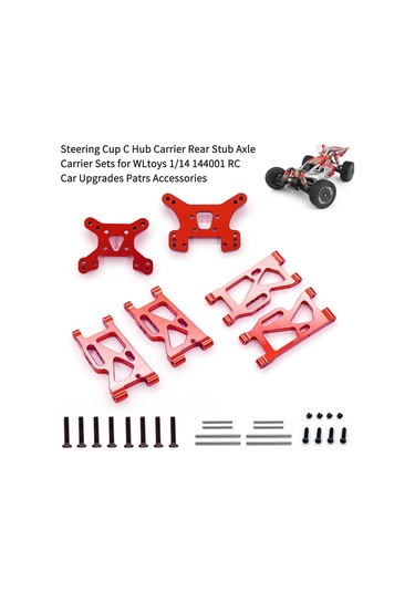 Ximistore9 Wltoys 1/14 144001 İçin Yüksek Performanslı Alüminyum Süspansiyon Kiti - Kırmızı