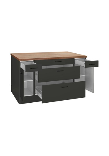 Alt Modül 120 Cm Antrasit -tezgah Dahil Hazır Mutfak Dolapları Antrasit