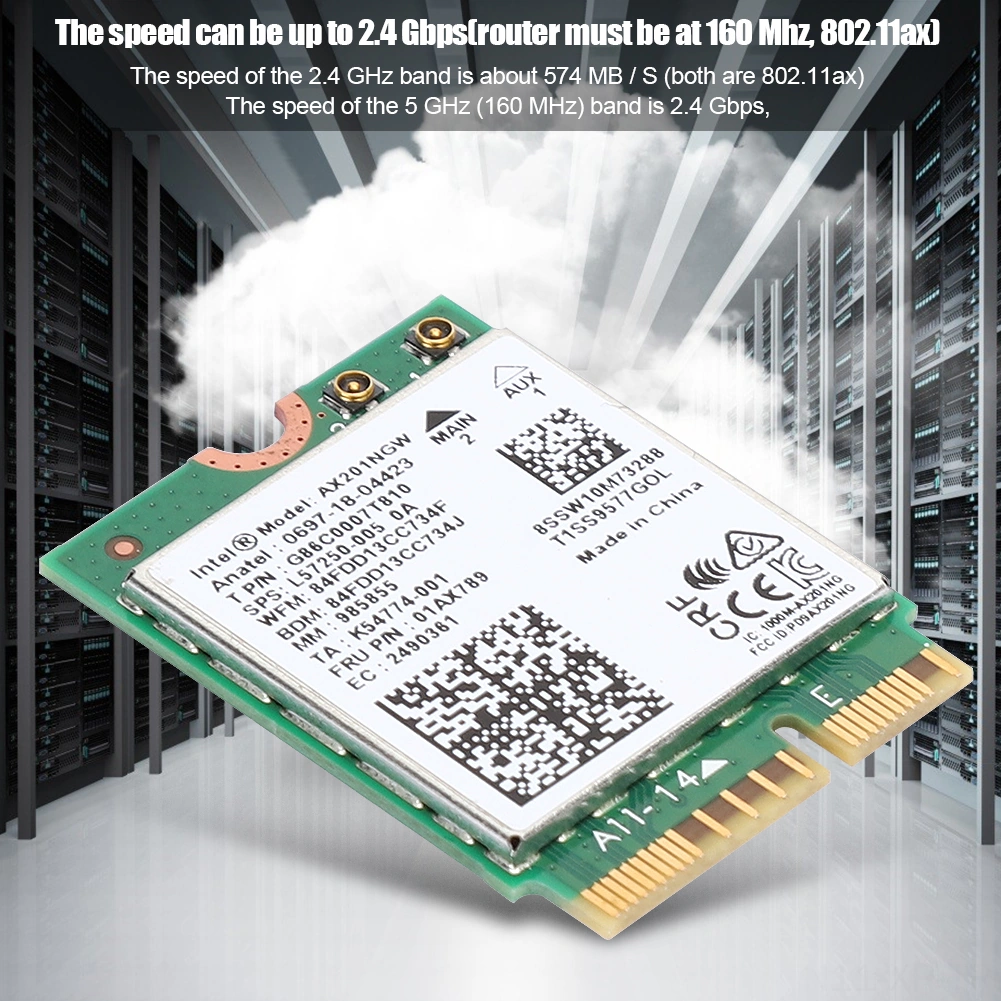 Xiyyadms Ax201ngw M.2 Cnvio2 Wifi6 Ağ Kartı, 2.4gbps 5ghz 160mhz , 574mbps 2.4ghz , Bluetooth 5.0, Mu-mımo, Sadece Windows 10 X64