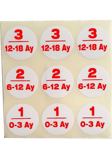 Sayı Etiketi Sayı Sticker Numara Etiketi 1'den 100'e Kadar Kırmız