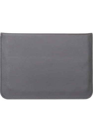 Macbook Pro 14 İnç M3 A2992 A2918 Uyumlu Deri Mıknatıslı Çanta Stantlı Şık Tasarım Koyu Gri