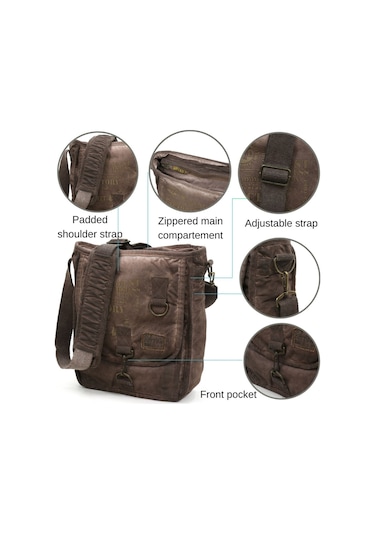 Oldcottoncargo Old Cotton 8184 Salaş Kanvas Omuz Postacı Laptop Okul Çantası Kahverengi