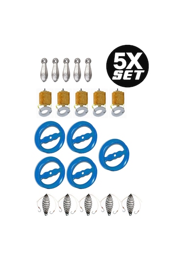 Kasnaklı 5'li Hazır Takım Kurşunlu Dip Oltası - Sazan El Oltası Takımı Küspeli Sazan Oltası