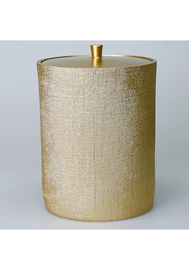 Linen Çöp Kovası Altın Siyah