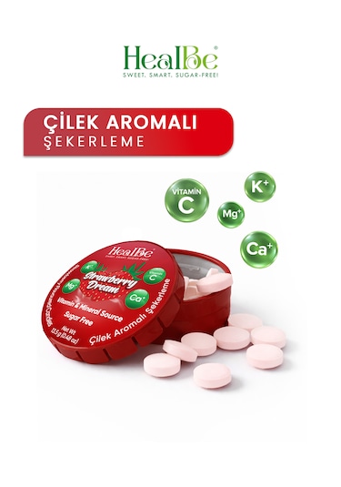 Çilek Aromalı Şekersiz Şekerleme