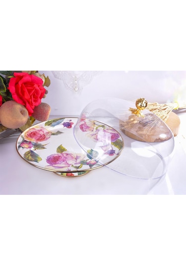 Miss Betty Rose Deluxe Emaye Ayaklı Kek Fanusu