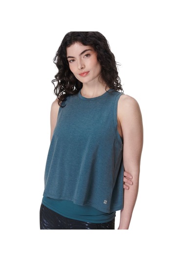 Sweaty Betty Sweaty Betty Soft Flow Double Up Bra Tank Kadın Mavi Fitness Bra 5133 Mavi