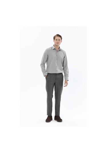 Finesuits Erkek Flanel Gömlek 2422204013.flr Açık Gri