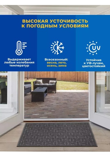 Blabar 45x75 Cm Nem Emici Ayakkabı Paspası 250601582 Gri