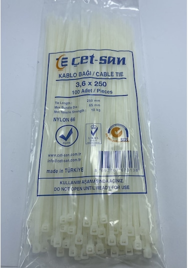 Çetsan Kablo Bağı 3.6 X 250 - 100 Adet