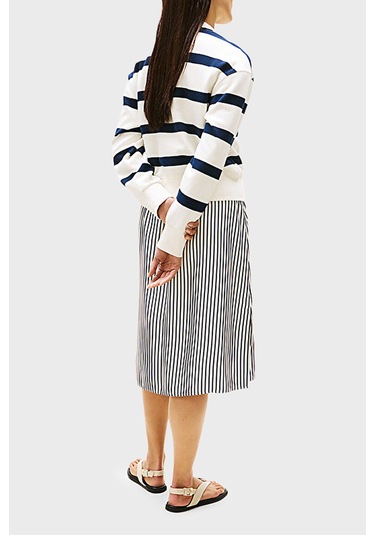 Tommy Hilfiger Bayan Sweat Ww0ww45743 0fg Beyaz-lacivert Beyaz-lacivert