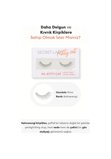 Missha Doğal Görünüm Sunan Kahverengi Takma Kirpik Secret Lash No.4 Kitty Cat