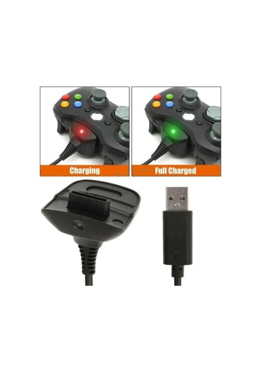 Xbox 360 Pc Uyumlu Kablosuz Analog Oyun Kolu Ve 4800mah Batarya Seti Siyah