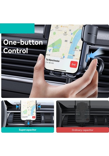 Usams Cd230 15w Doğru Hizalama Vantuzlu Kablosuz Şarj Araç Telefonu Tutucu Siyah